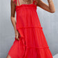 Women's Tie-Shoulder Frill Trim Sleeveless Dress