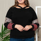 Plus Size Leopard Dropped Shoulder Long Sleeve T-Shirt