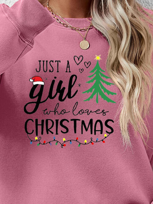 Christmas Themed Letter Graphic Round Neck Sweatshirt