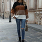 Color Block Round Neck Sweater