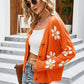 Flower Pattern Button Front Cardigan