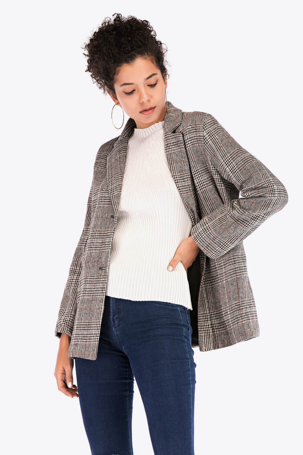 Women's Bryony Plaid Two-Button Blazer