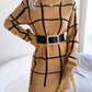 Women's Clarisia Plaid Round Neck Dropped Shoulder Sweater Dress