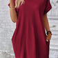 Pocketed Round Neck Short Sleeve Dress