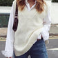 Zoe&Hannah Ribbed V-Neck Sleeveless Sweater Vest