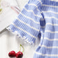 Women's DANICA Striped Lettuce Hem Knit Short Sleeve Top