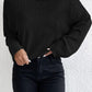 Laken Jay Ribbed Round Neck Drop Shoulder Long Sleeve Top