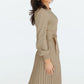 Full Size Round Neck Long Sleeve Pleated Sweater Dress