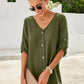 Women's Buttoned V-Neck Dress