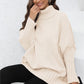 One Size Turtle Neck Long Sleeve Ribbed Sweater