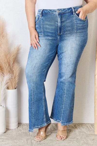 RISEN Full Size High Rise Ankle Flare Jeans *