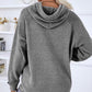 LoversLane Texture Drawstring Long Sleeve Hooded Sweater