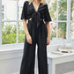 KenyaBay Tie Front Cutout Wide Leg Jumpsuit