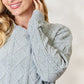 BiBi Cable Knit Round Neck Dust Sage Green Sweater - Brand BiBi