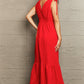 Red Drawstring V-Neck Sleeveless Dress