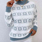 Snowflake Pattern Mock Neck Sweater