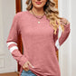 Striped Heathered Round Neck T-Shirt