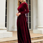 OhSoMaxi Tie Front Round Neck Long Sleeve Maxi Dress