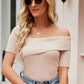 Asymmetrical Neck Rib-Knit Top