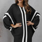 Ribbed Round Neck Long Sleeve Sweater Dress