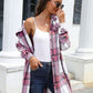 Penelope Plaid Belted Collared Neck Button Up Jacket