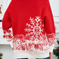 Christmas Themed Off-Shoulder Long Sleeve Sweater
