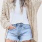 Openwork Open Front Long Sleeve Cardigan