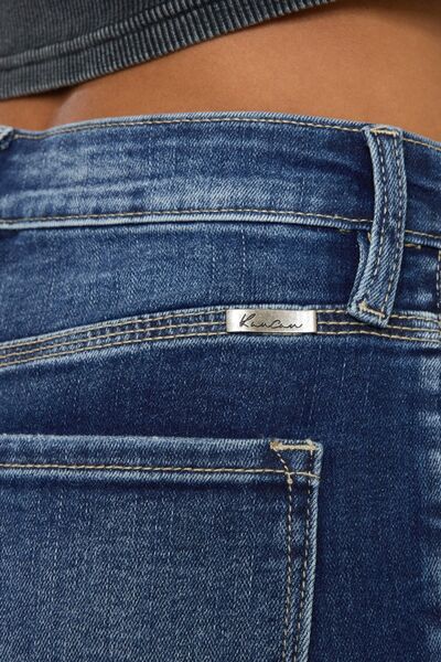 Kancan Full Size Cat's Whiskers Button Fly Denim Shorts *
