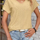 Eyelet V-Neck Short Sleeve T-Shirt