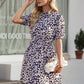 Floral Mock Neck Mini Dress