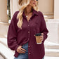 Collared Neck Dropped Shoulder Shirt