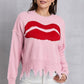 Lip Fringe Round Neck Sweater