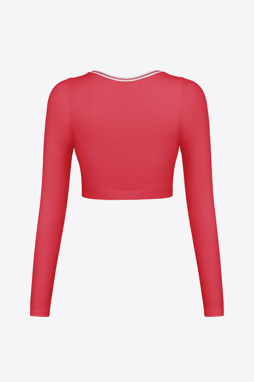 Women's Contrast Trim Ribbed Cropped Top