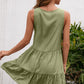 Women's Tassel Tie Lace Trim Sleeveless Dress
