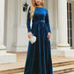 OhSoMaxi Tie Front Round Neck Long Sleeve Maxi Dress