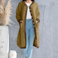 Button Up Contrast Trim Hooded Cardigan