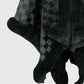Savannah Jay One Size Checkered Faux Fur Trim Poncho