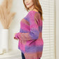 Double Take Multicolored Rib-Knit V-Neck Knit Pullover