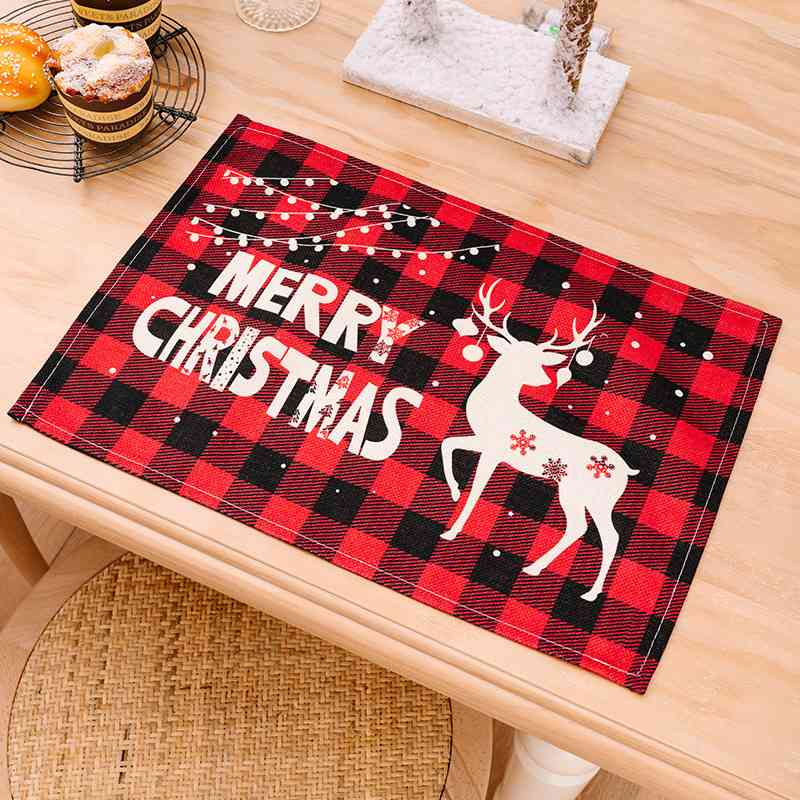 Winter Country Christmas Assorted 2-Piece Plaid Placemats