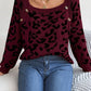 BodaciousBabe Leopard Buttoned Square Neck Sweater