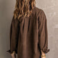 Button Up Collared Neck Long Sleeve Jacket