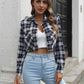 Collared Neck Decorative Pockets Jacket
