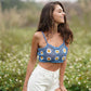 Azure Floral Crochet Cropped Cami