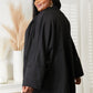 HEYSON Full Size Open Front Black Cardigan with Scarf Design