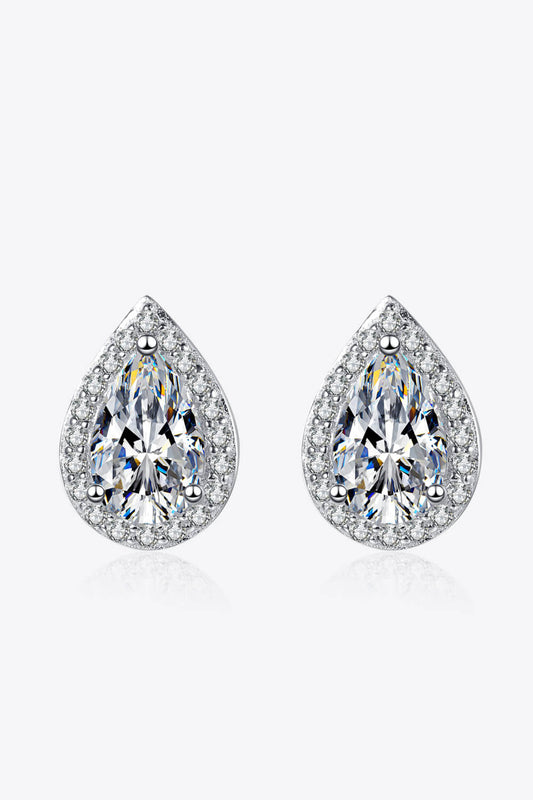 Women's Moissanite Teardrop Stud Earrings