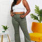 Women's Zenana Clementine Full Size High-Rise Bootcut Jeans in Olive