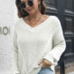 Cable-Knit V-Neck Sweater