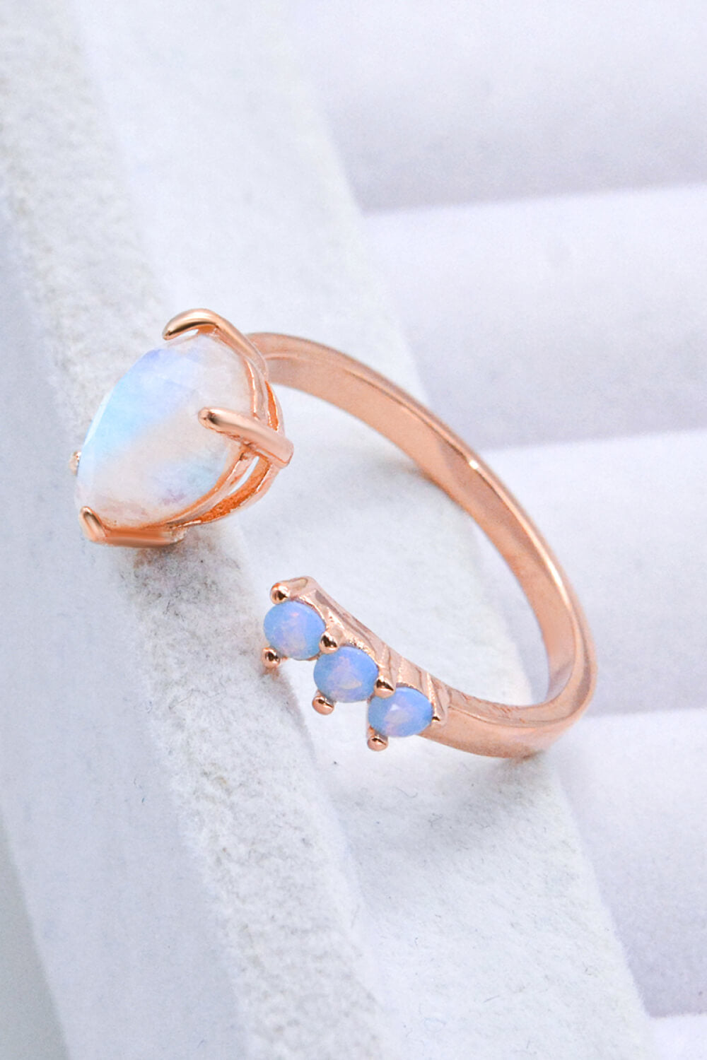 Women's 18K Rose Gold-Plated Moonstone Open Ring