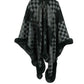 Savannah Jay One Size Checkered Faux Fur Trim Poncho