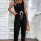 SavannahJayJumpers Two-Tone Drawstring Waist Sleeveless Jogger Jumpsuit